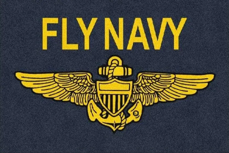 Fly Navy Pilot Wings Rug