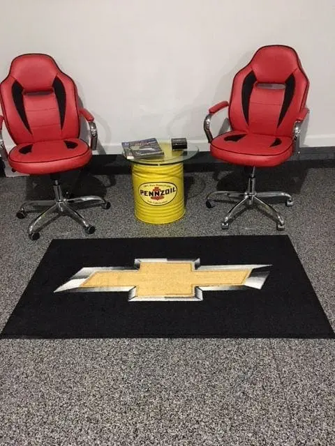 Chevy Bow Tie Rug for a Man Cave