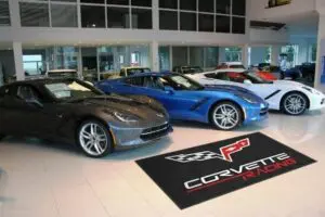 Corvette Dealership Logo Rug