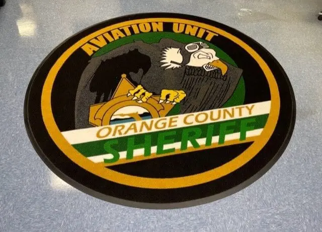 Custom Round Rug With Logo for the Orange Couty Sheriff Department