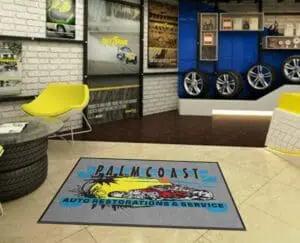 Auto Restoration Service Logo Rug