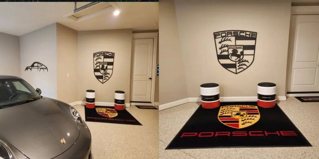 Porsche 911 with Porsche Logo Rug