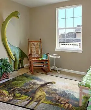 Dinosaur Scene Childs Rug