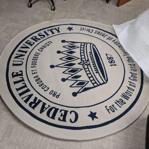 Cedarville University Round Logo Rug