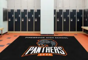 Panthers Locker Room Logo Rug