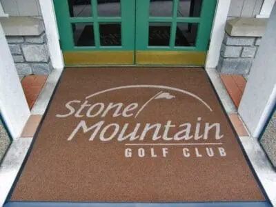 Custom business logo rugs for office entrances