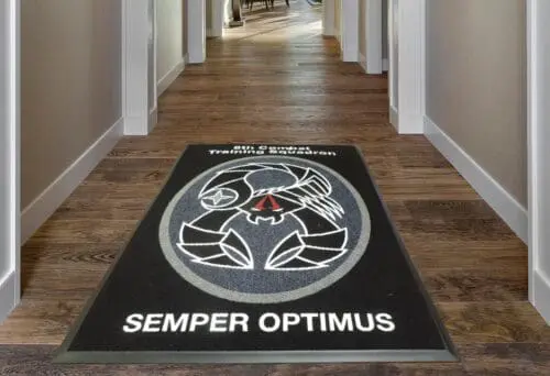 Piazza custom door mat with logo for indoor or outdoor commercial entrance