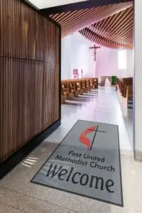 first united methodist church custom welcome logo mat sanctuary