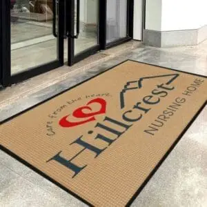 hillcrest nursing home custom waterhog impressions entrance logo mat