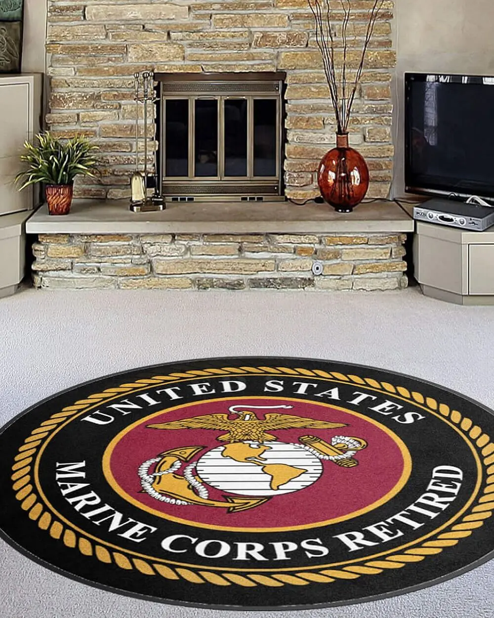 Personalized logo mat as executive retirement gift with recipient logo dates and message