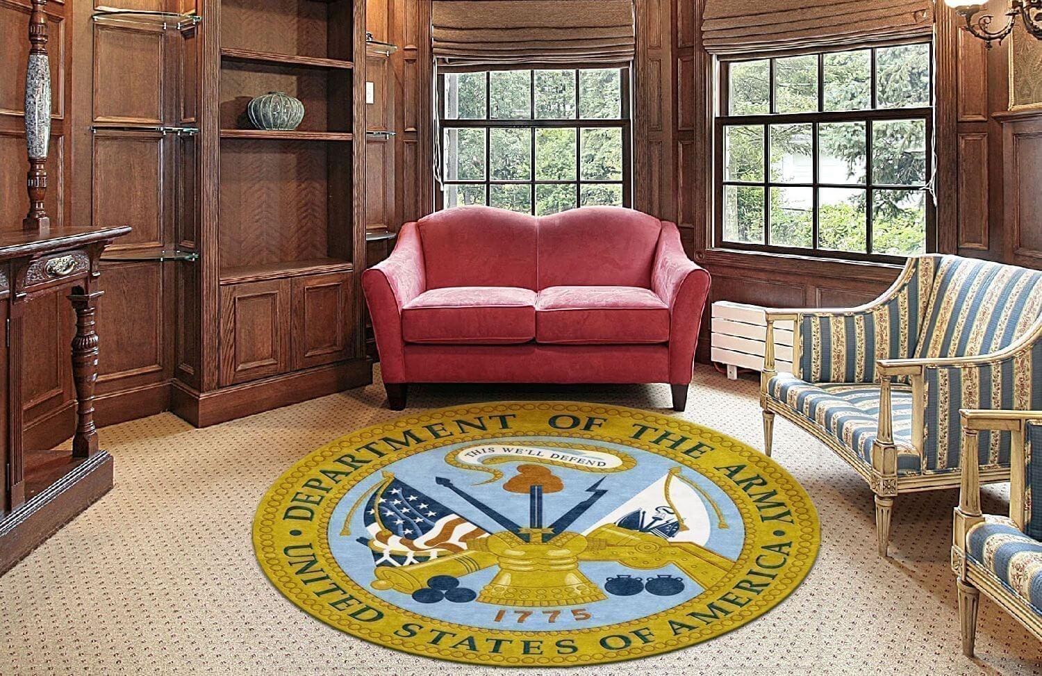 US Army Round Rug