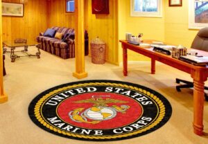US Marines Corps Round Logo Rug