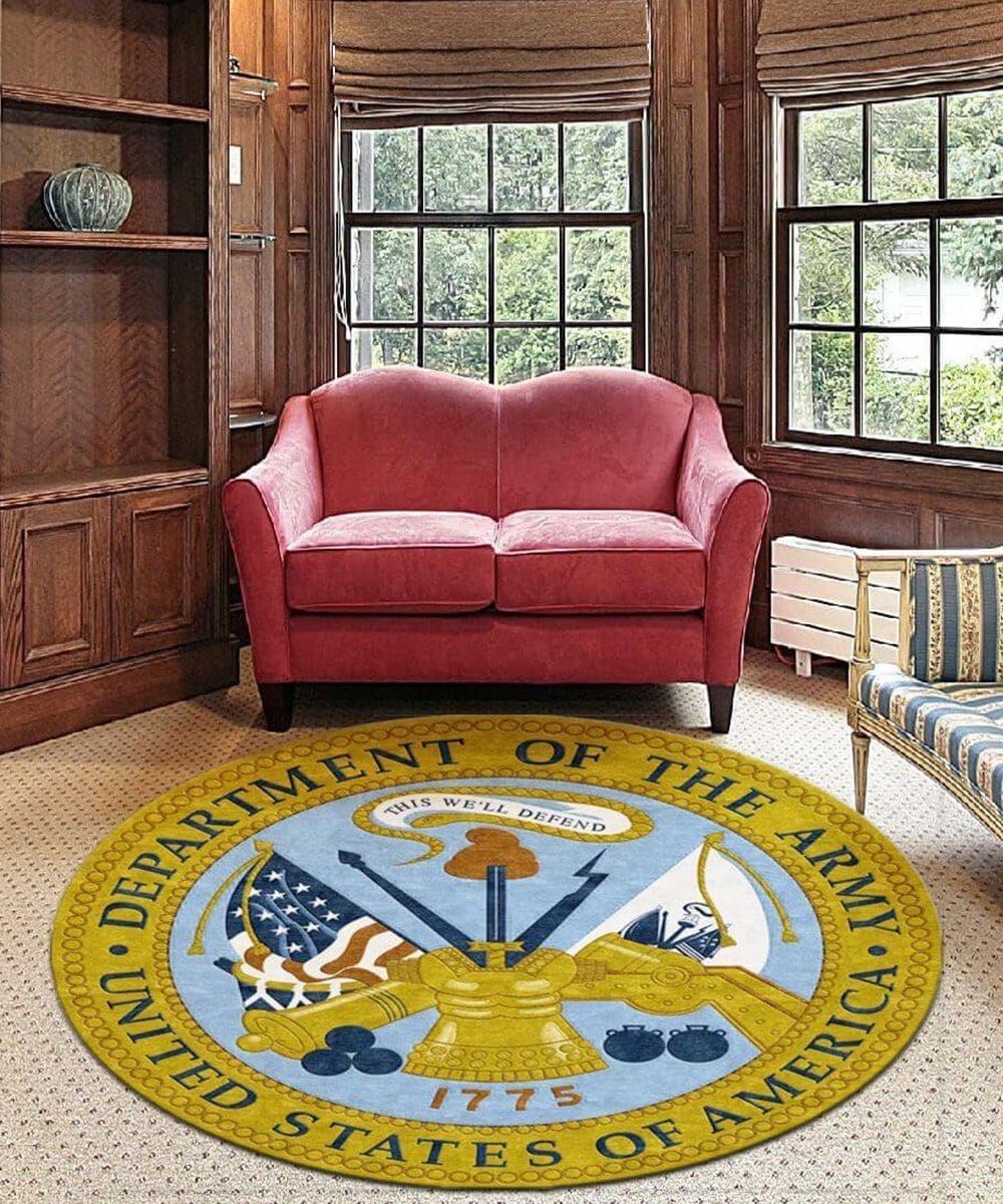 US Army Round Logo Rug