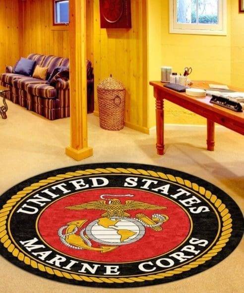 U.S. Marines Corps Round Logo Rug