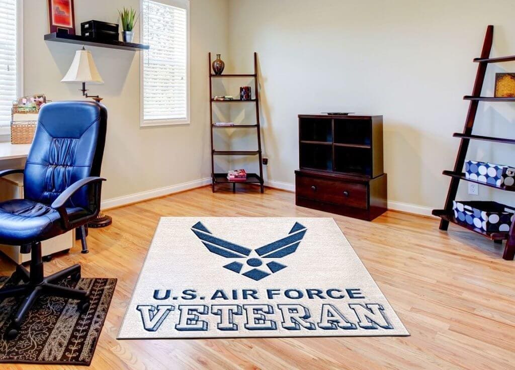 Air Force Veteran Logo Rug