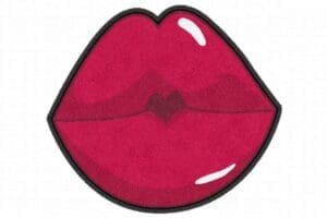 Red Lips Shaped Rug