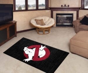 Ghostbusters Rug in a Man Cave