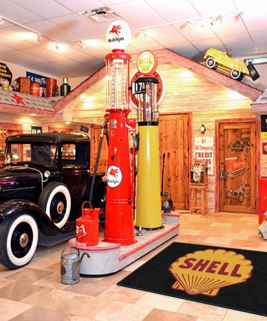 Shell Garage Rug Custom Shell Oil Logo Rug | Rug Rats