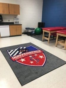 Independence High School custom logo floor mat
