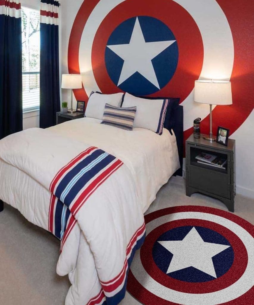 Captain America Super Hero Children's Round Rug | Rug Rats