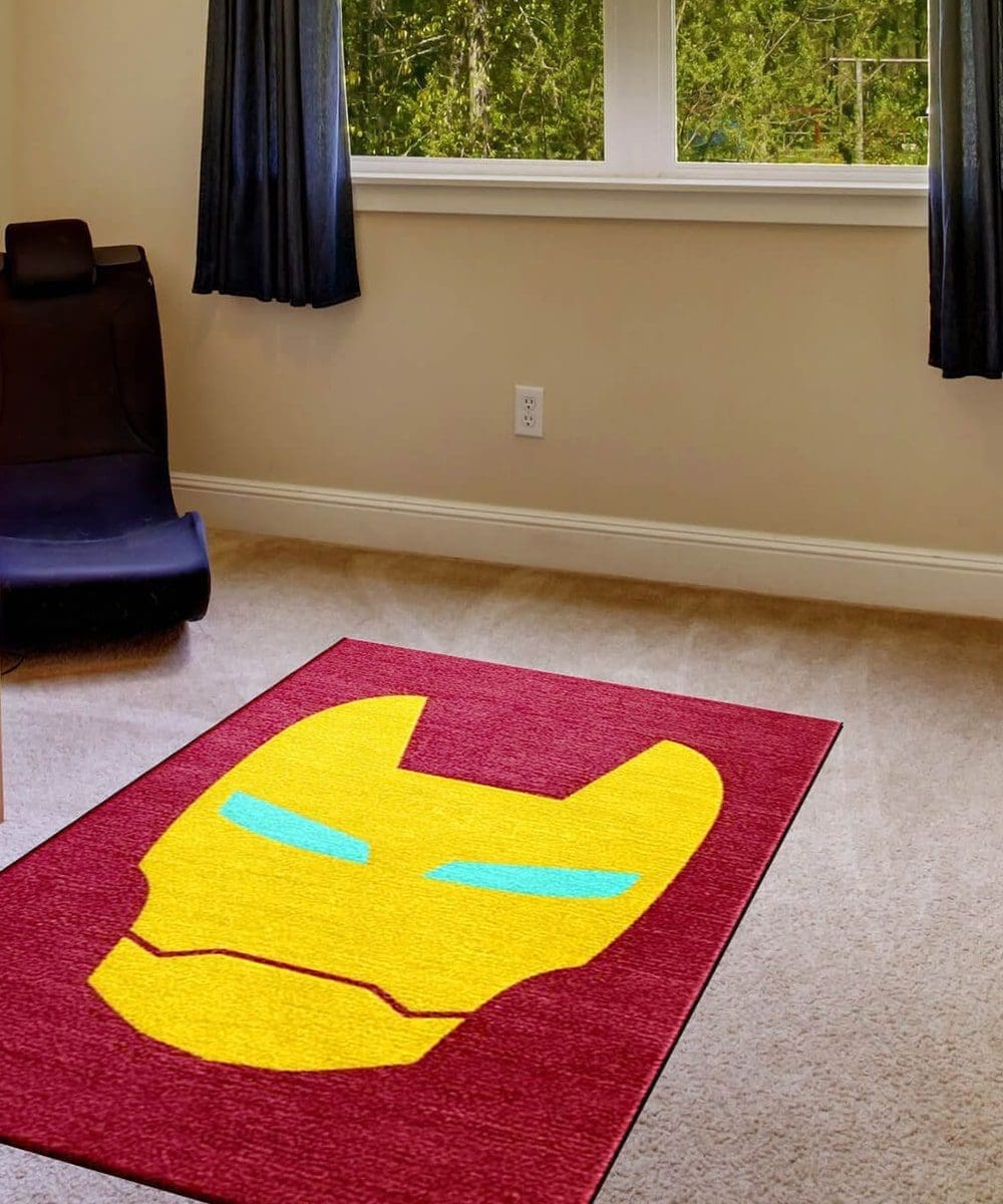 Marvel The Avenger Iron Man Carpet Home Chair Mat Rug Round Carpet Non-slip Mats 