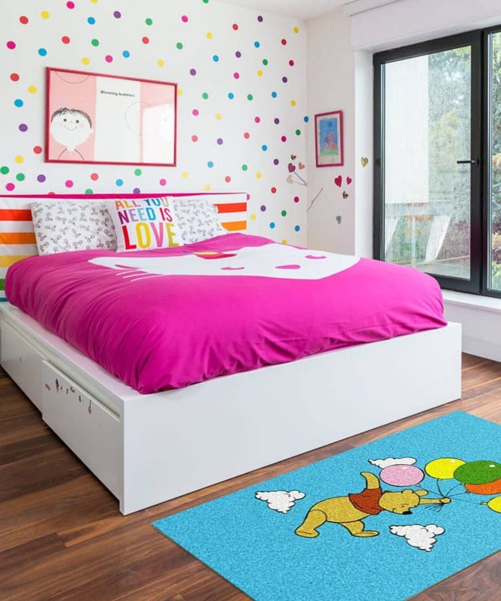 140 x 80 cm Disney’s Winnie The Pooh & Friends Style: For Children Monbeautapis Multicoloured Rug for Children 