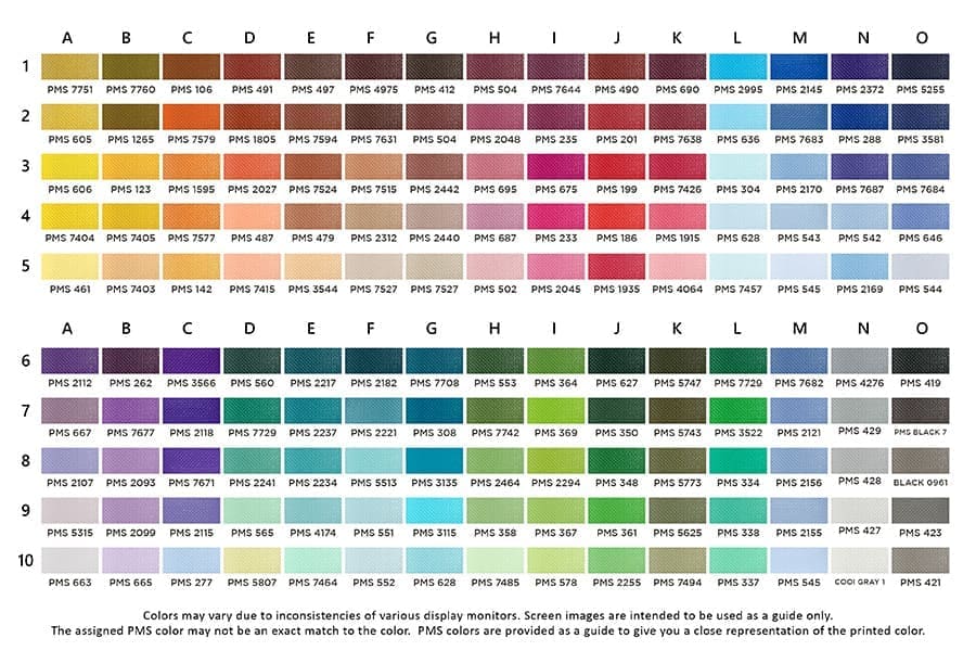 SuperScrape Impressions Color Chart