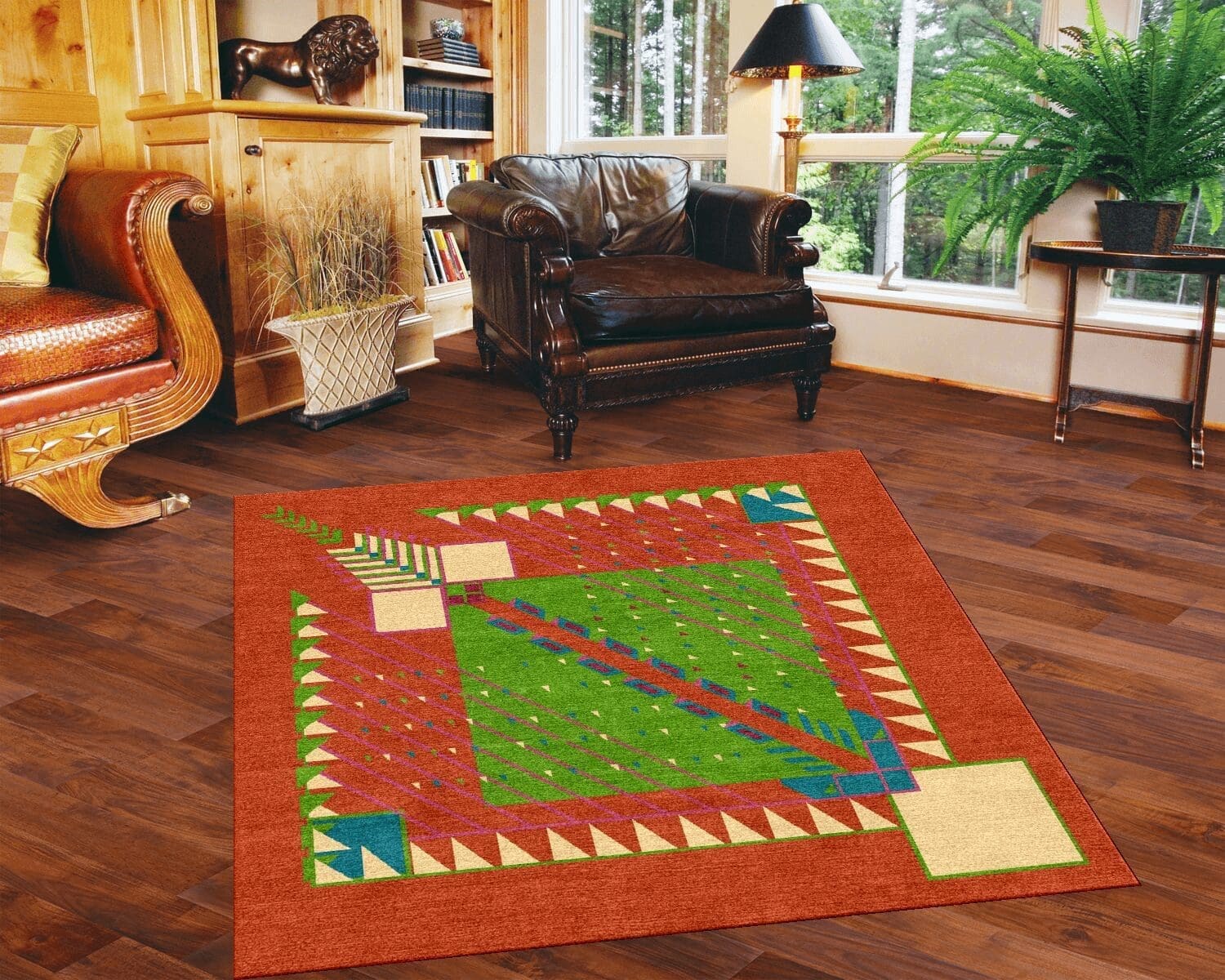 Custom Hand Tufted Rug inspired by carpet in Arizona Biltmore