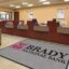 Brady bank logo rug