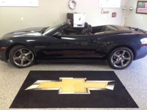 Chevy Logo Mat in a Man Cave