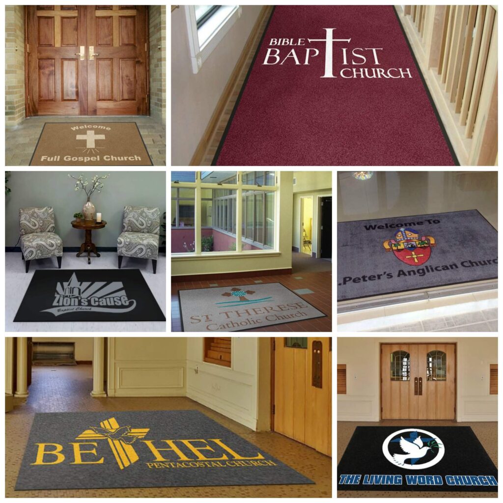 Church personalized door mats