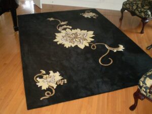 Custom Floral Rug matching Fabric