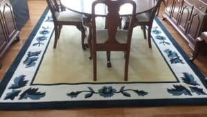 Custom Rug Design Inspired by a Colonial Williamsburg Floral Pattern and colors