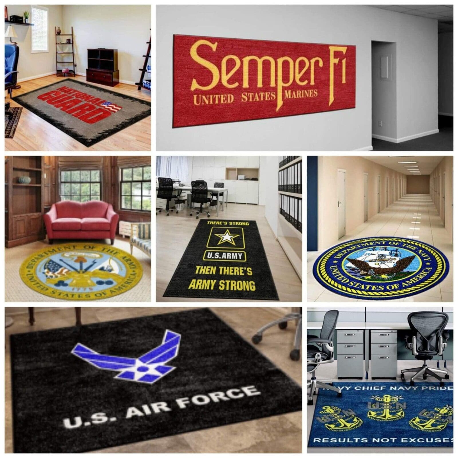 US Military Rug Collage