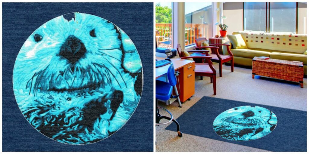 Sea Otter Round Custom Rug