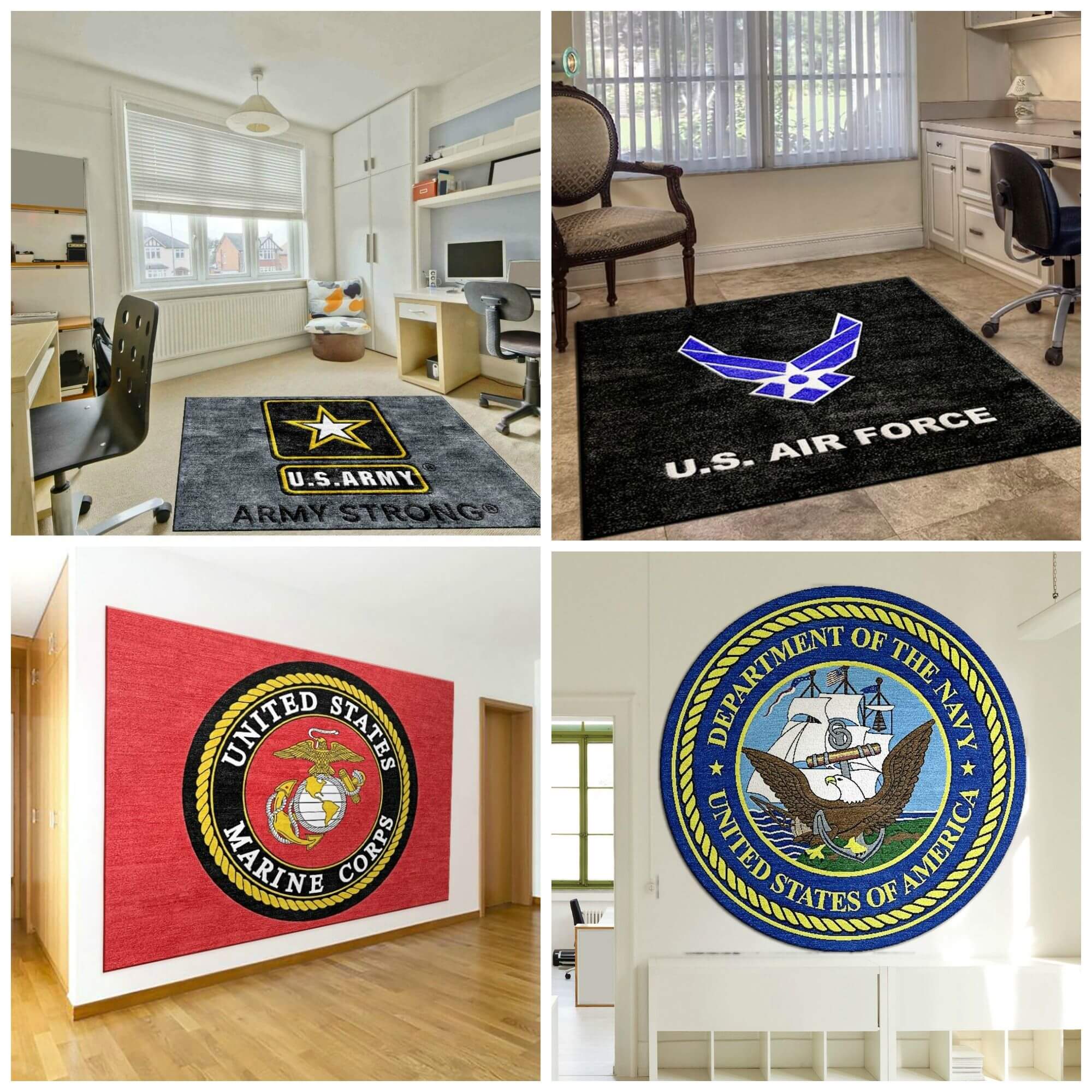 US Armed Forces Logo Rugs