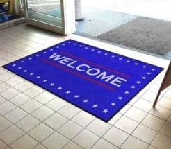 Red White and Blue Welcome Entrance Mat