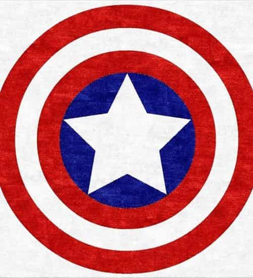 Captain America Super Hero Children’s Round Rug 2-min
