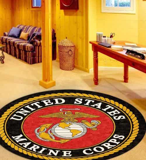 U.S. Marines Corps Round Logo Rug 1-min